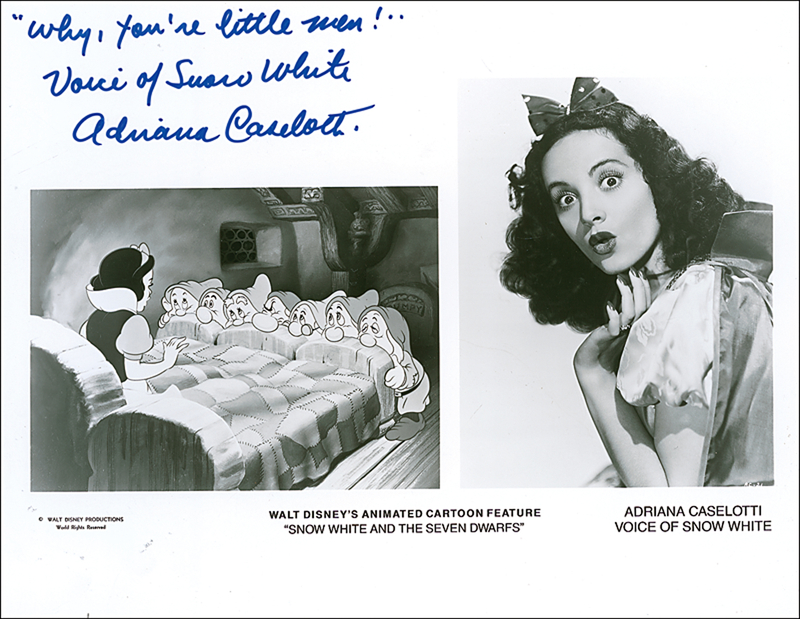 Lot 637 Disney: Adriana Caselotti Signed Photographs