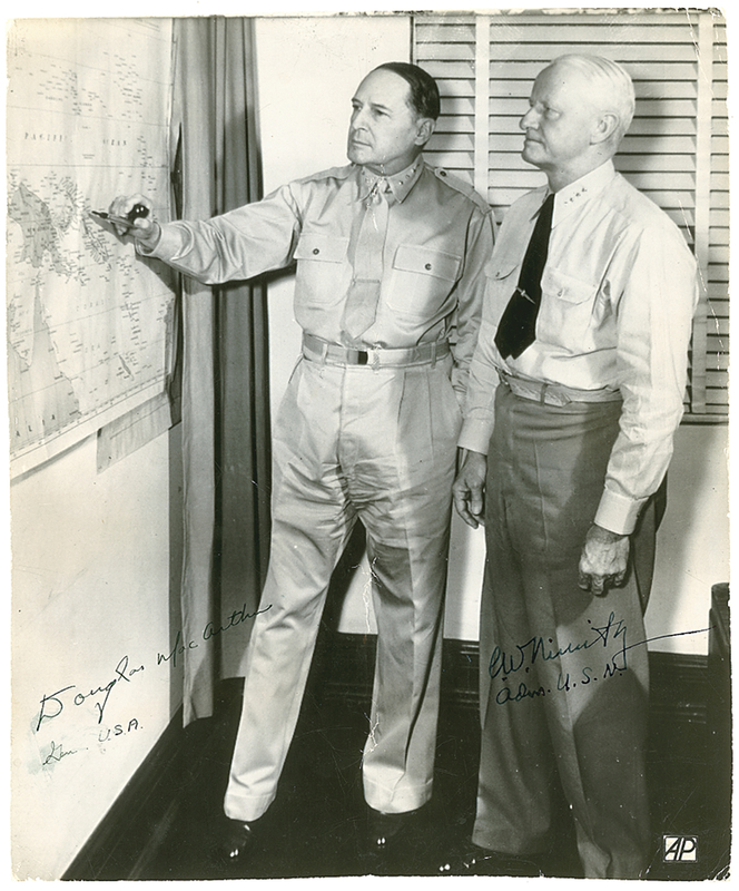 Lot 365 Douglas MacArthur and Chester W. Nimitz Signed Photograph