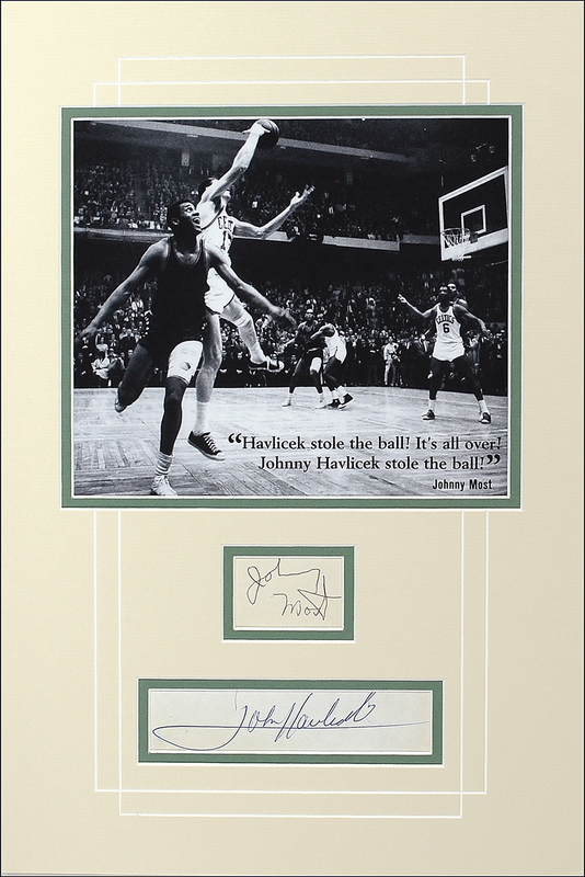 Lot 1245 John Havlicek and Johnny Most Signatures