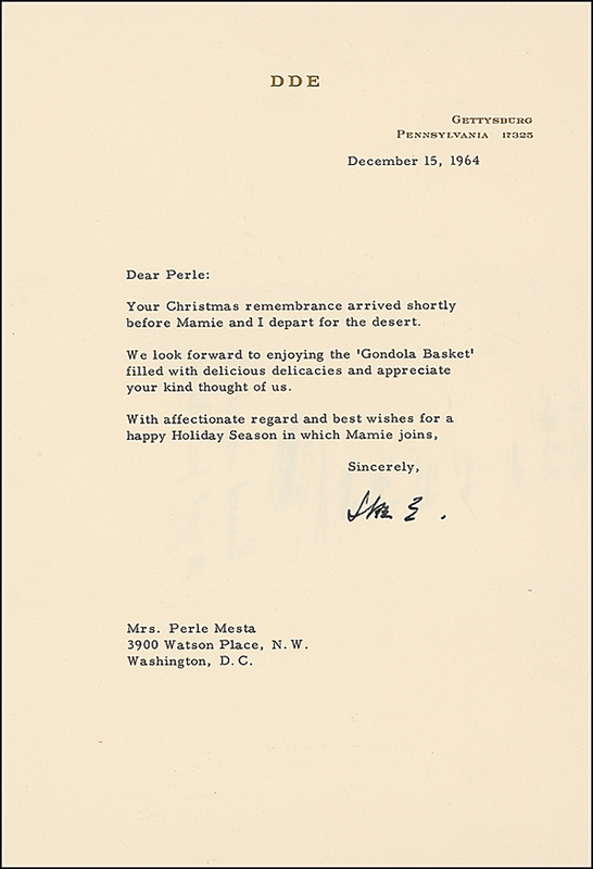 Lot 28 Dwight D. Eisenhower Typed Letter Signed