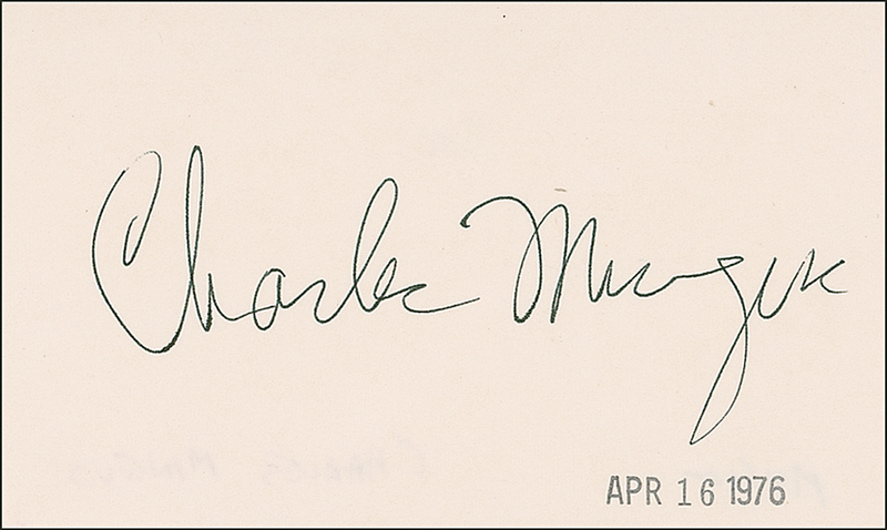 Lot 815 Charles Mingus Signature