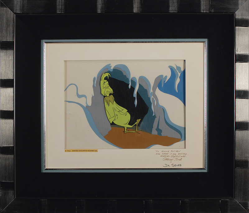 Lot 646 How the Grinch Stole Christmas: Seuss and Jones: Rare original Grinch key setup signed by both Chuck Jones and Dr. Seuss to a financial backer ?who made it all possible?