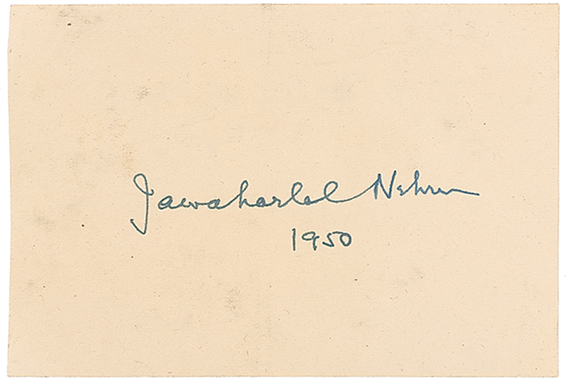 Lot 243 Jawaharlal Nehru Signature