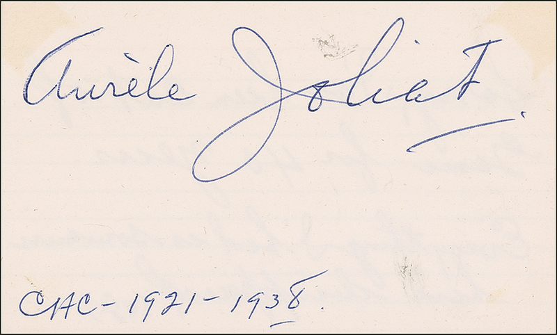 Lot 1260 Aurele Joliat Signature