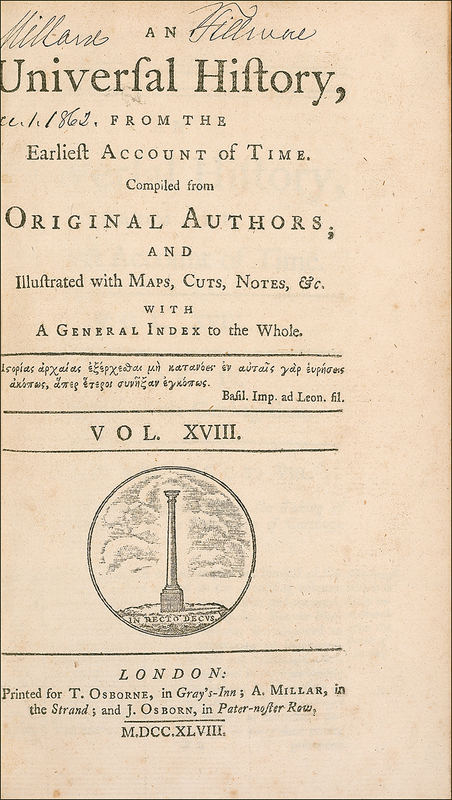 Lot 30 Millard Fillmore: War-dated volume from Fillmore’s library