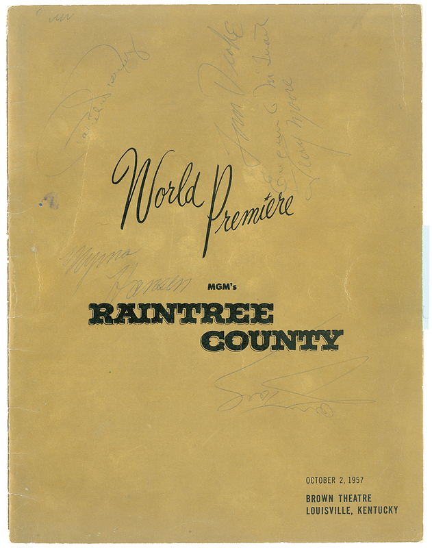 Lot 1043 Elizabeth Taylor: Taylor and her Raintree County cast sign at the premiere