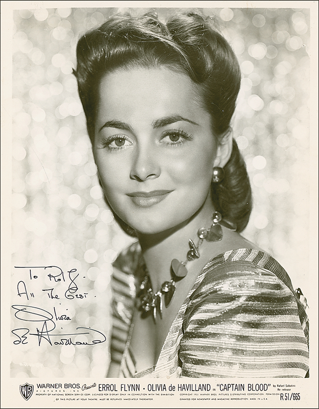 Lot 922 Olivia de Havilland Signed Photograph