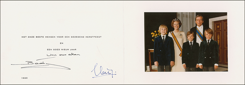 Lot 132 Queen Beatrix and Prince Claus Christmas Card