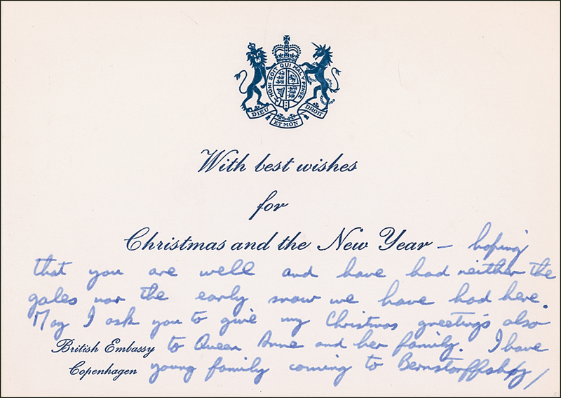 Lot 128 Princess Anne Christmas Card