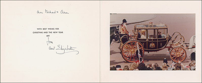 Lot 179 Elizabeth, Queen Mother: The Queen Mum signs as “Aunt Elizabeth”