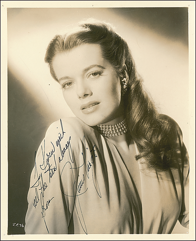 Lot 1014 Janis Paige Signed Photograph