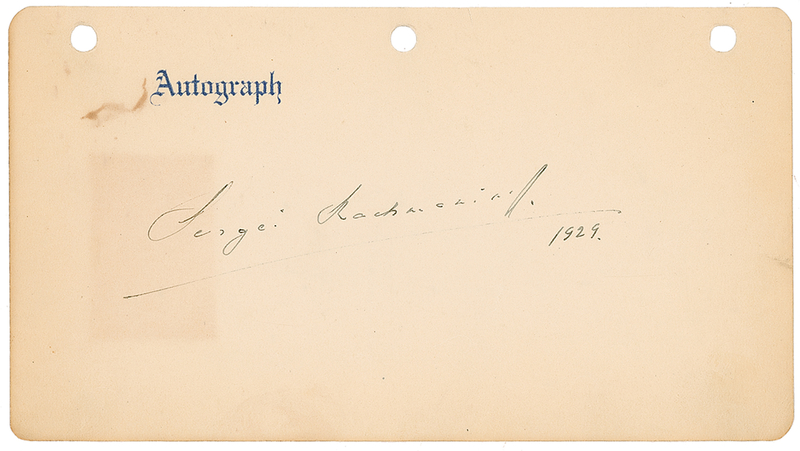 Lot 703 Sergei Rachmaninoff Signature
