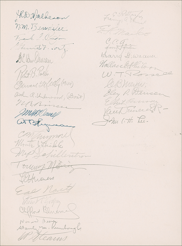 Lot 382 George S. Patton: Patton reunites with his West Point classmates on the eve of World War II