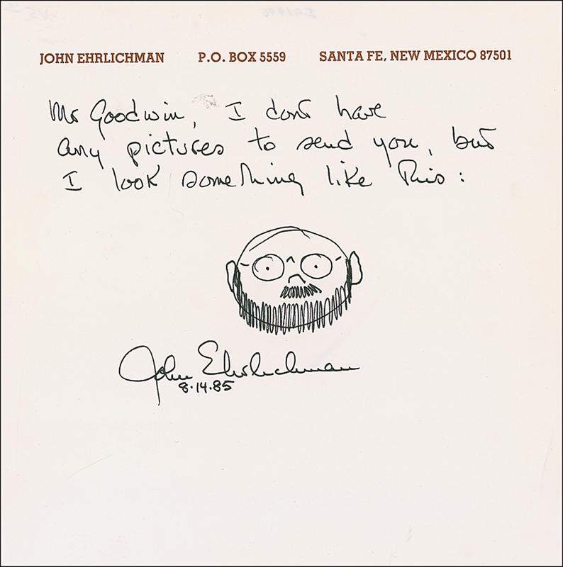 Lot 307 Richard Watergate: John Ehrlichman Sketch