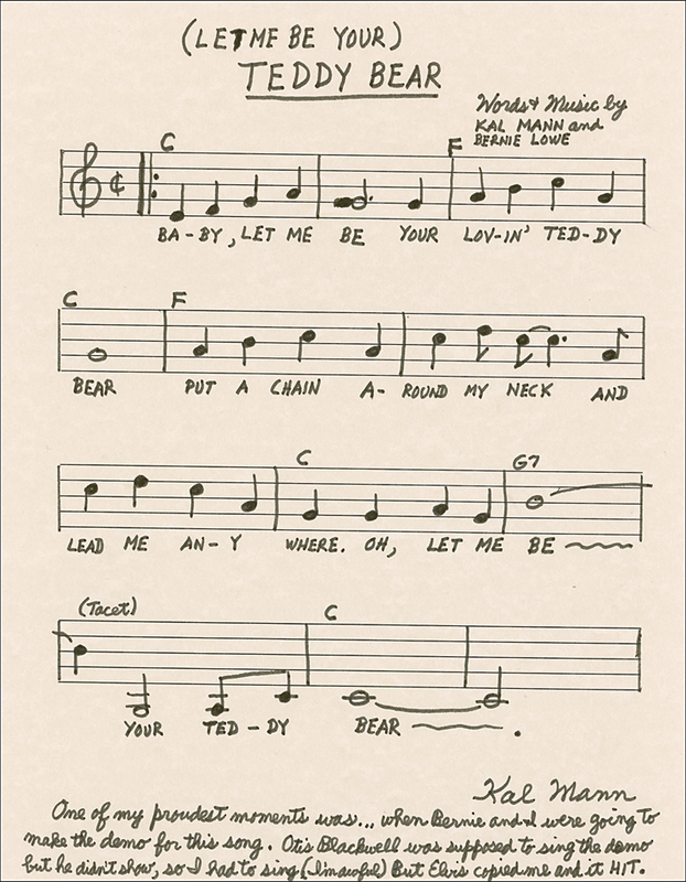 Lot 813 Kal Mann Signed Musical Quote