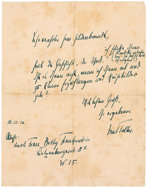 Lot 611 Ernst Toller Handwritten Letter Signed