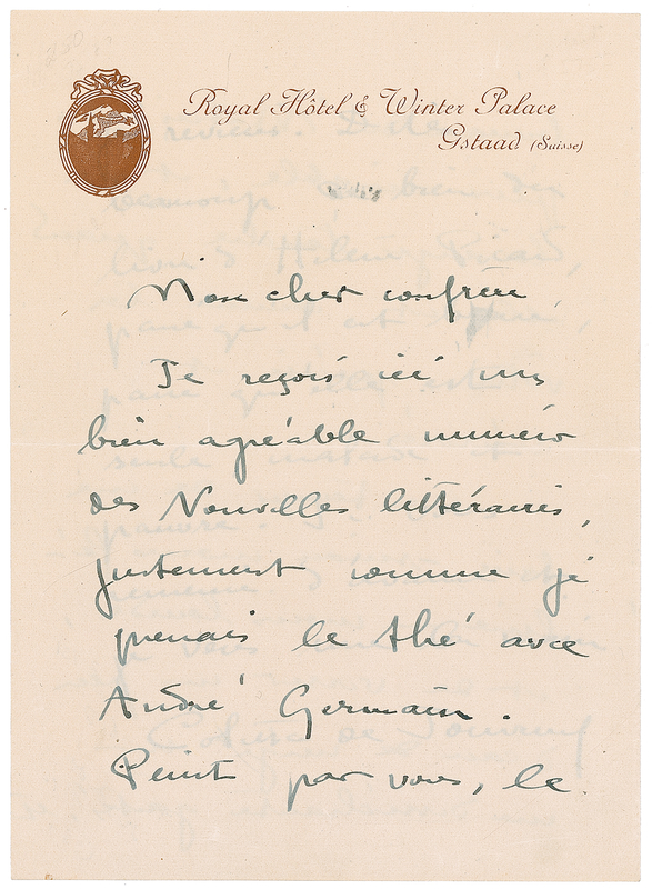 Lot 526 Colette Handwritten Letter Signed
