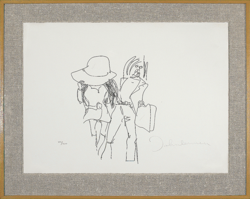 Lot 729 Beatles: John Lennon: Lennon signs a Bag One Honeymoon litho