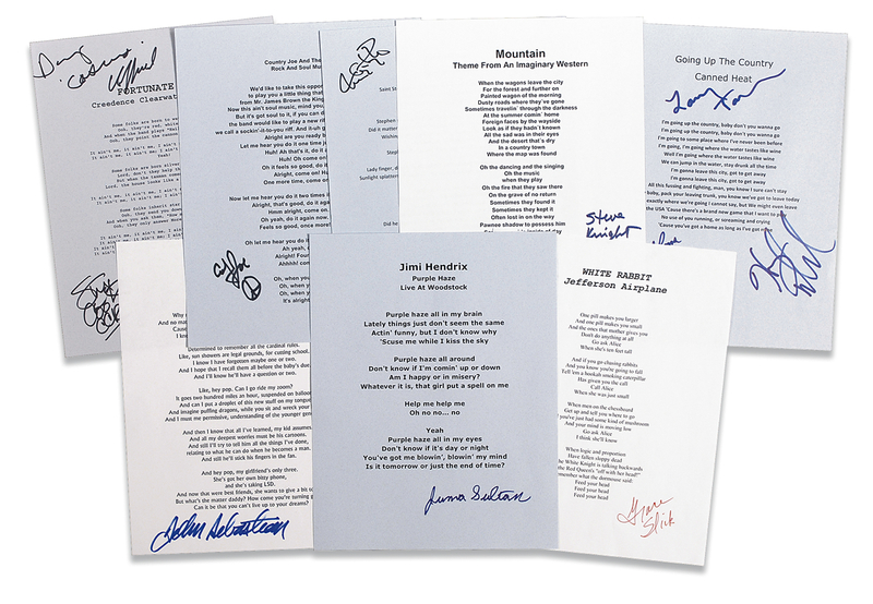 Lot 878 Woodstock Souvenir Lyrics