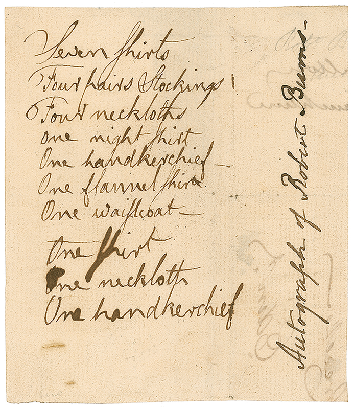 Lot 512 Robert Burns: Rare offering of Robert Burns