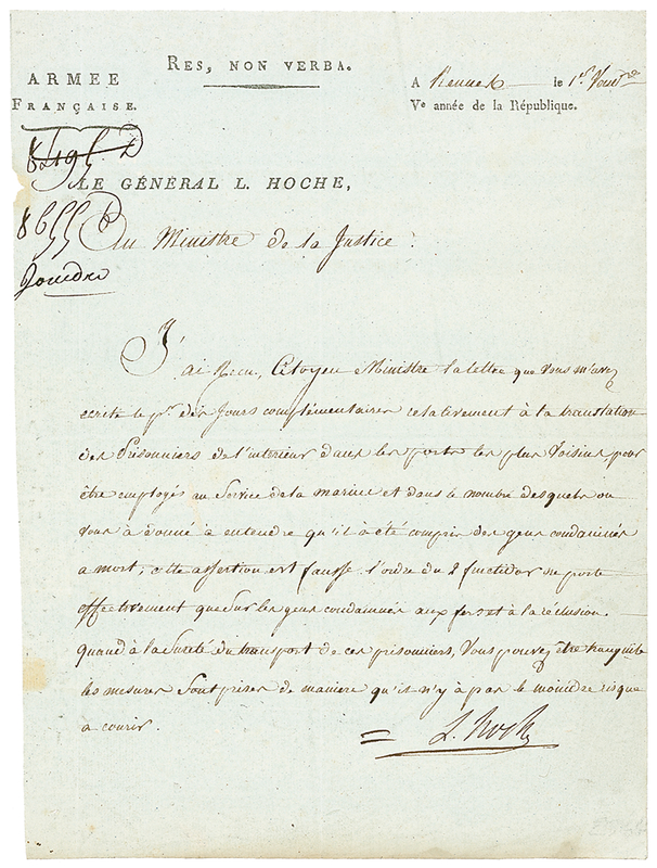 Lot 350 Lazare Hoche Signed Document