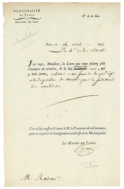 Lot 257 Jerome Petion de Villeneuve Signed Document