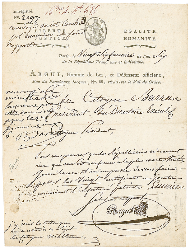 Lot 129 Argut Signed Letter