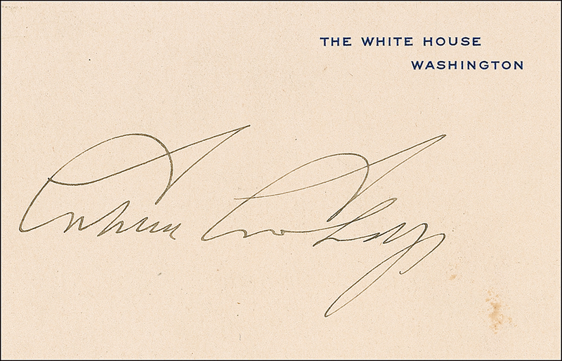 Lot 26 Calvin Coolidge White House Card