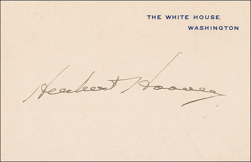 Lot 52 Herbert Hoover White House Card