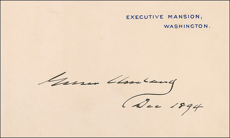 Lot 19 Grover Cleveland White House Card