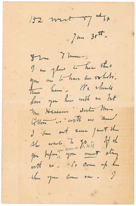 Lot 542 Childe Hassam Handwritten Letter Signed