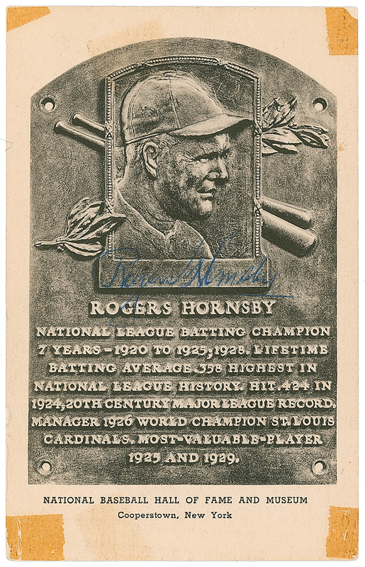 Lot 1247 Rogers Hornsby: Hall of Fame card from ‘The Rajah”