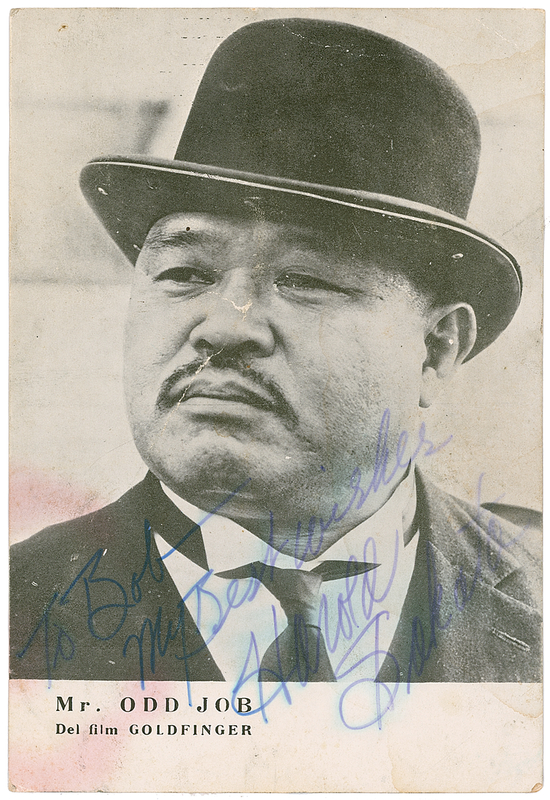 Lot 972 James Bond: Harold Sakata: Rare signed photo of Oddjob