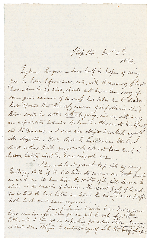 Lot 574 Thomas Moore: Moore finally sends his History of Ireland to press: “If it but tires its readers one tenth part as much as it has tired the writer of it, will deserve to shine in the annuls of Ennui”