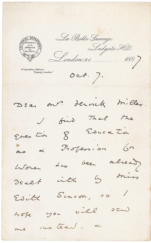 Lot 618 Oscar Wilde: Wilde?s search for ?some remarkable woman?