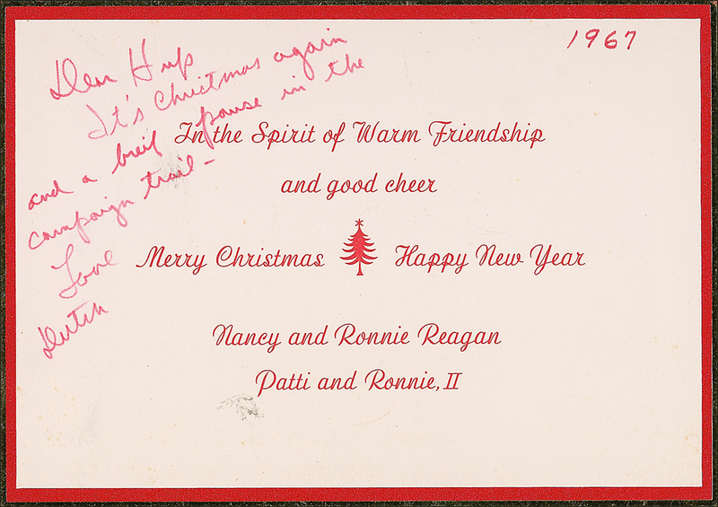 Lot 97 Ronald Reagan: “Dutch” sends holiday wishes from the campaign trail