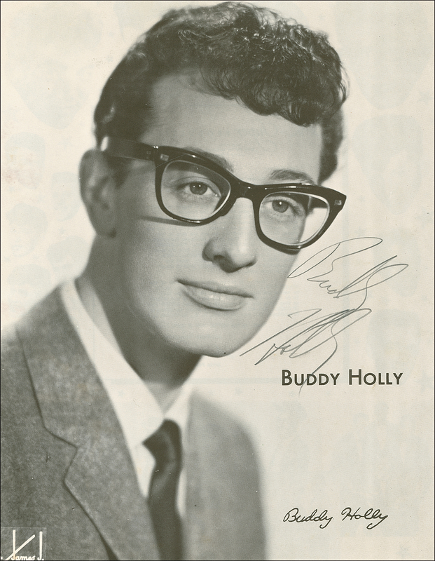 Lot 781 Buddy Holly: Vintage rock ‘n’ roll program photo from Buddy Holly
