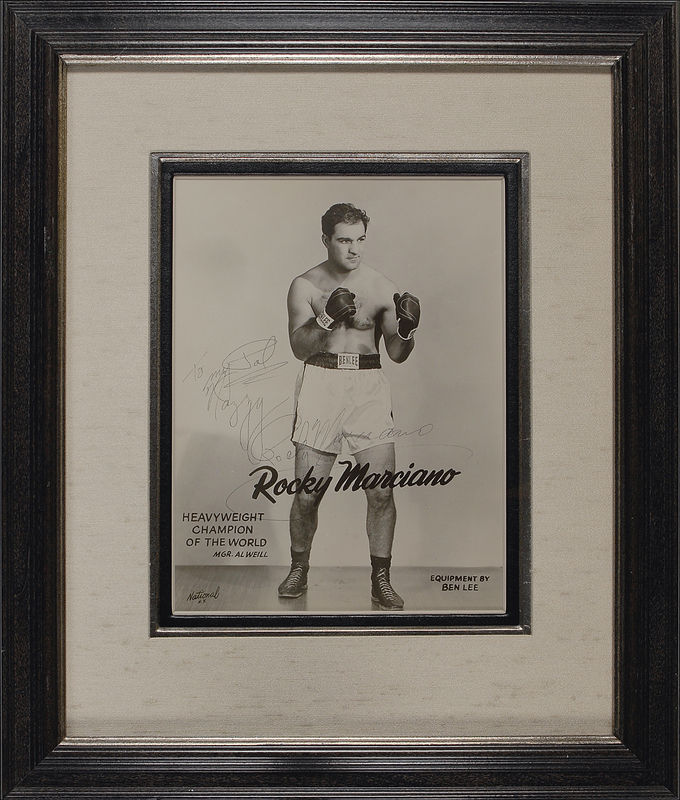 Lot 1301 Rocky Marciano: The undefeated champ signs for a pal