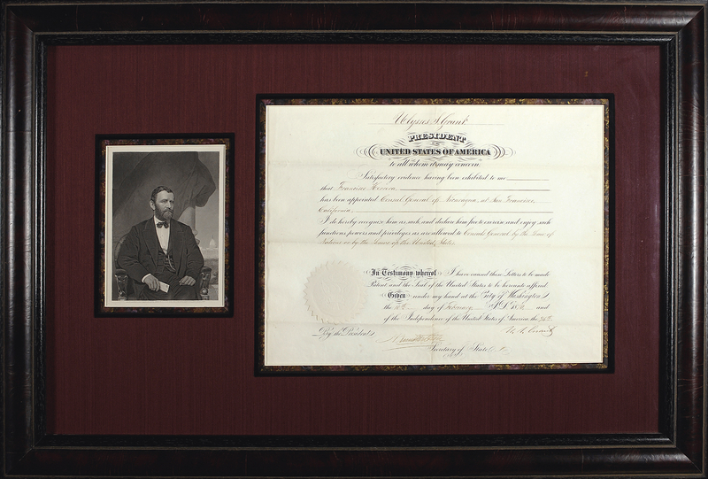 Lot 43 U. S. Grant: Grant diplomatic appointment