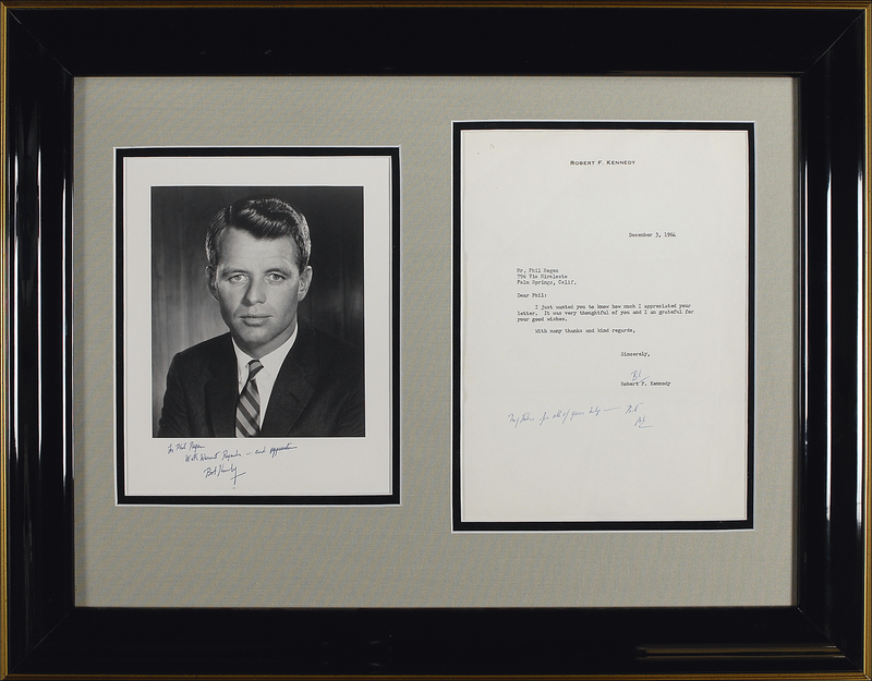 Lot 226 Robert F. Kennedy: Kennedy sends thanks to a Hollywood supporter