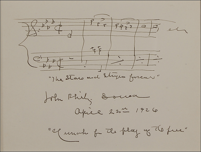 John Philip Sousa: The March King pens four bars of his famous