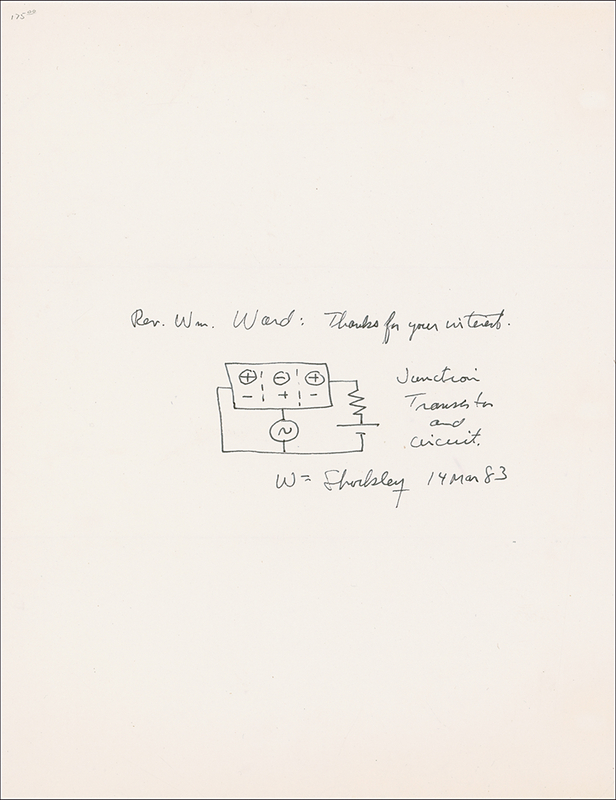 Lot 279 William Shockley Sketch