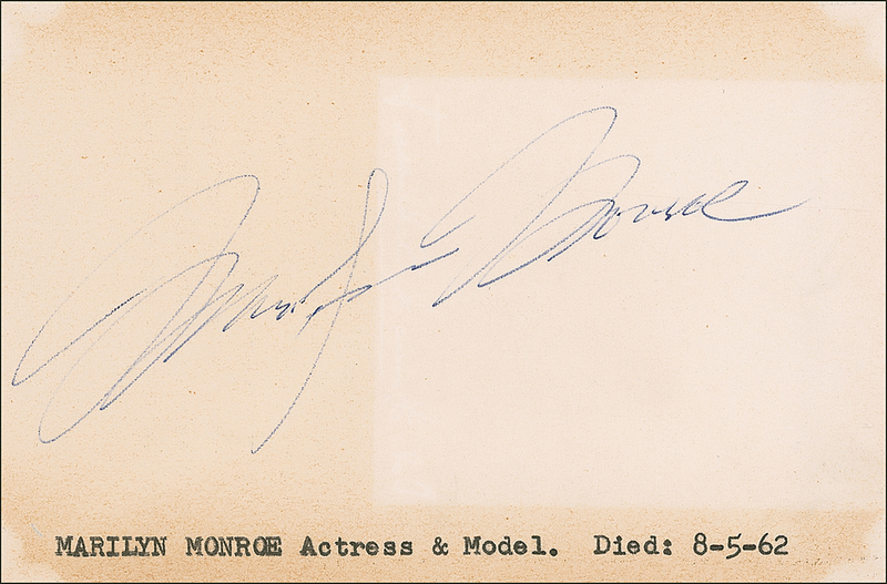 Lot 1008 Marilyn Monroe Signature