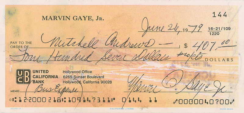 Lot 772 Marvin Gaye Check
