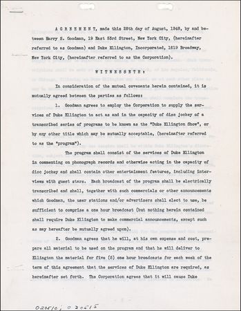 Lot #687 Duke Ellington Signed Document - Image 1