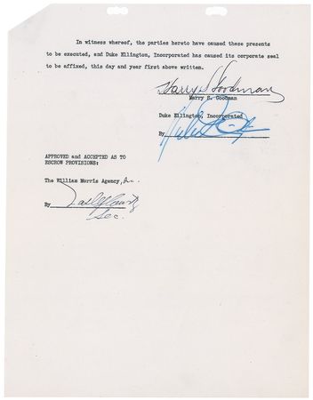 Lot #687 Duke Ellington Signed Document - Image 2