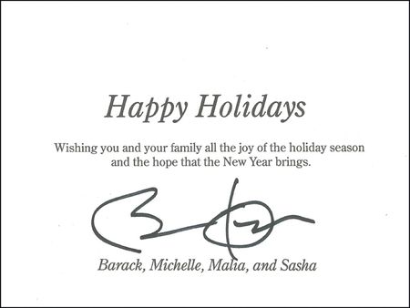 Lot #85 Barack Obama Holiday Card - Image 2