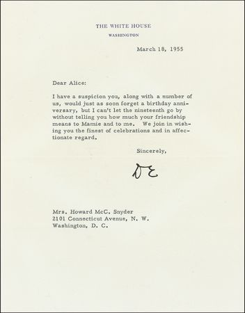 Lot #27 Dwight D. Eisenhower Typed Letter Signed