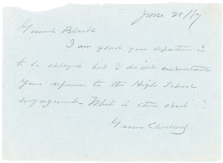Lot #17 Grover Cleveland Handwritten Letter Signed