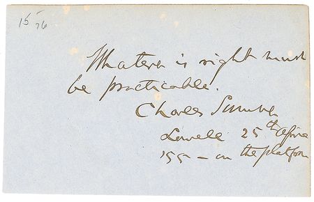 Lot #281 Charles Sumner Signed Quote - Image 1
